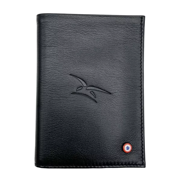 Grand portefeuille en Cuir Lisse Noir - Armée de l'Air et de l'Espace x Larmorie