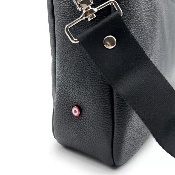 Porte document Antoine Cuir Grainé Noir - Armée de l'Air et de l'Espace x Larmorie