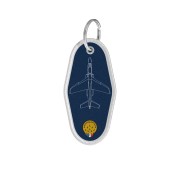 Revers avec les huit Alpha Jet en formation diamant en blanc avec celui d'ATHOS 5 en rouge.