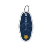 Revers avec les huit Alpha Jet en formation diamant en blanc avec celui d'ATHOS 4 en rouge.