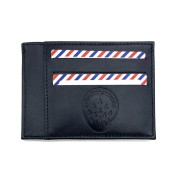 Porte-carte en cuir bleu marine avec 6 compartiments