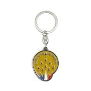 Insigne découpée à la forme, sur fond jaune.