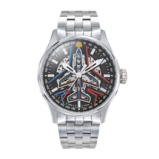 Précommande - Coffret Athos - Montre Automatique Cadran Noir Bracelet Acier - Patrouille de France