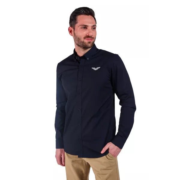 Chemise Bleu Marine à manche longue
