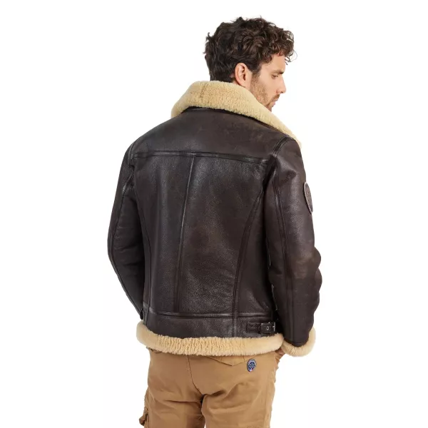Blouson en Cuir Marron Mistral Queenstown - Redskins x Patrouille de France