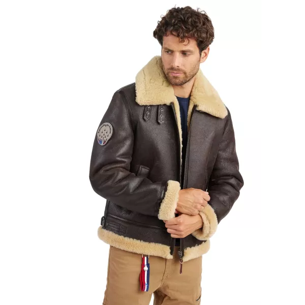 Blouson en Cuir Marron