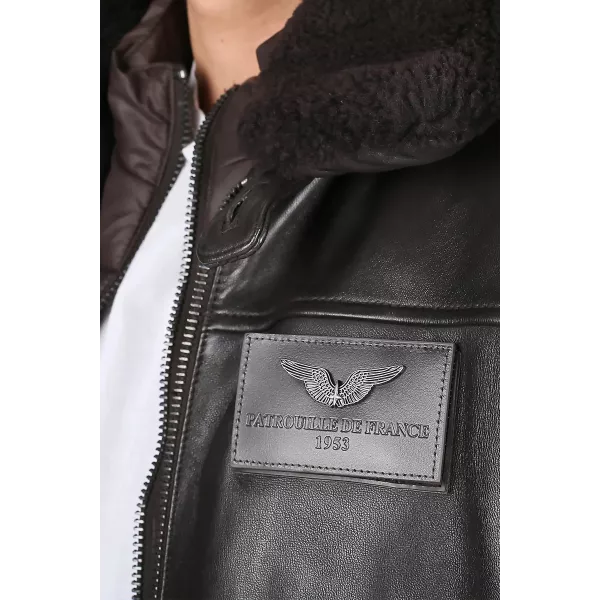 Blouson en Cuir Marron Rafal 2.0 Ycon - Redskins x Patrouille de France