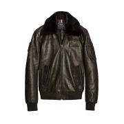Blouson en Cuir Marron