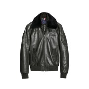 Blouson en Cuir Khaki