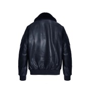 Blouson en Cuir Bleu Marine Rafal 2.0 Ycon - Redskins x Patrouille de France