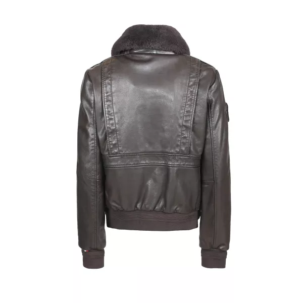 Blouson Femme en cuir Marron Todd Alpha - Redskins x Patrouille de France