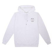 Sweat à capuche blanche avec patch en silicone sur le cœur