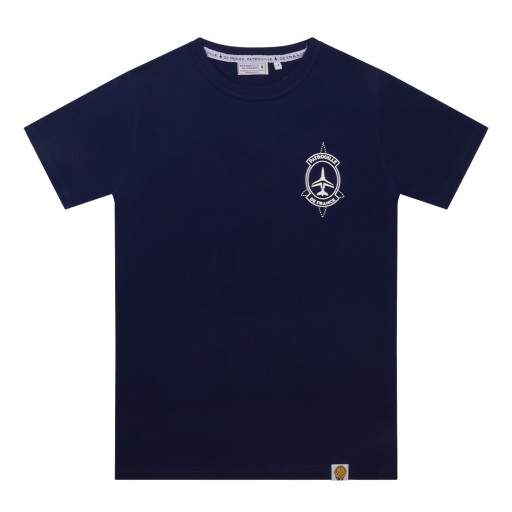 T-Shirt bleu marine avec inscription "Patrouille de France" et alphajet sur le coeur.