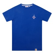 T-Shirt Bleu avec l'Alpha-Jet de laPatrouille de France brodé sur le coeur.