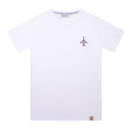 T-Shirt Blanc avec Alpha-Jet brodé sur le coeur