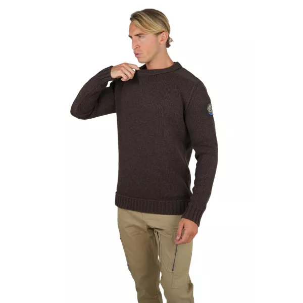 Pull Over Marron avec patch de la patrouille de France sur l'épaule