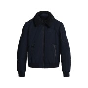 Blouson Bleu Marine avec col en sherpa amovible