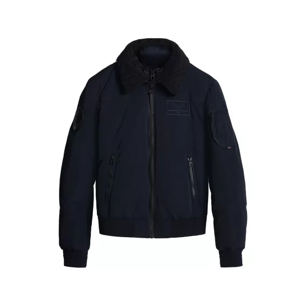Blouson Bleu Marine avec col en sherpa amovible