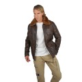 Blouson en Cuir Marron Canadian Aeronef - Redskins x Patrouille de France