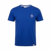 T-Shirt Bleu avec l'Alpha-Jet de laPatrouille de France brodé sur le coeur.