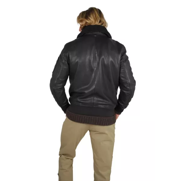 Blouson en Cuir Marron Ranger Alpha - Redskins x Patrouille de France