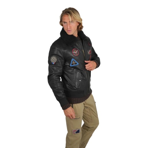 Blouson en Cuir Marron Ranger Alpha - Redskins x Patrouille de France