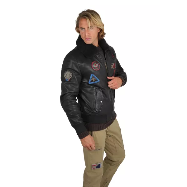 Blouson en Cuir Marron Ranger Alpha - Redskins x Patrouille de France