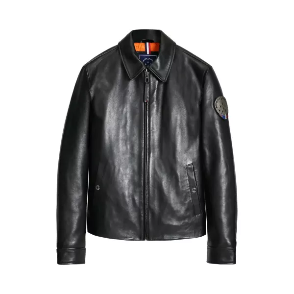 Blouson en Cuir Noir Guard Ycon - Redskins x Patrouille de France