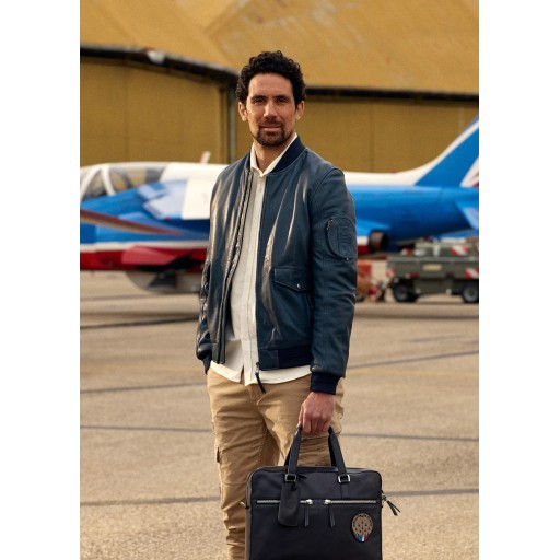 Blouson en Cuir Bleu Océan Run Alpha - Redskins x Patrouille de France