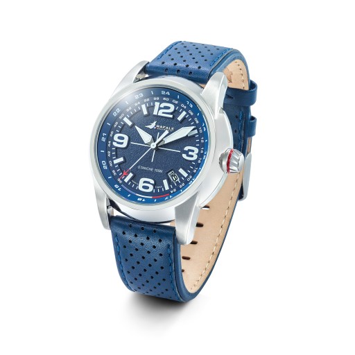 Montre Rafale Solo Display - Cadran Bleu et Bracelet Cuir Bleu