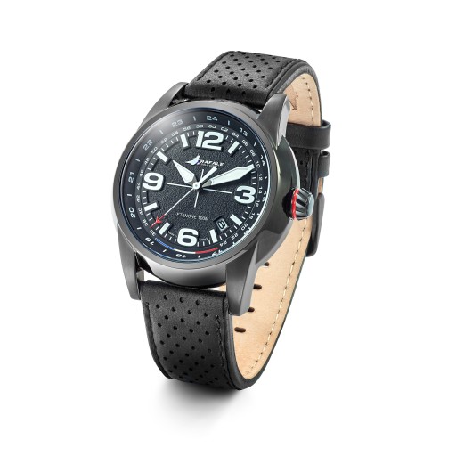 Montre Rafale Solo Display - Cadran Noir et Bracelet Cuir Noir