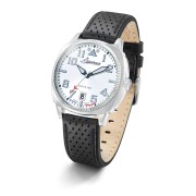 Montre Rafale Solo Display Coach - Cadran Argenté et Bracelet Cuir Noir