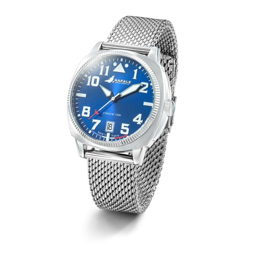 Montre Rafale Solo Display Coach - Cadran Bleu et Bracelet Acier maille milanaise