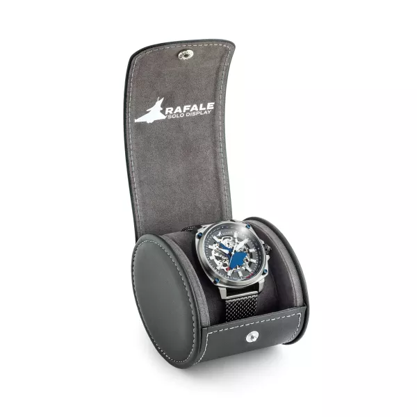 Montre automatique Rafale Solo Display Pilote Bleu - Cadran Acier et Bracelet Acier maille milanaise
