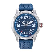 Montre Rafale Solo Display - Cadran Bleu et Bracelet Cuir Bleu