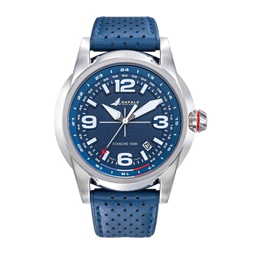 Montre Rafale Solo Display - Cadran Bleu et Bracelet Cuir Bleu