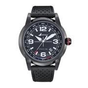 Montre Rafale Solo Display - Cadran Noir et Bracelet Cuir Noir