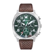 Montre Rafale Solo Display - Cadran Vert et Bracelet Cuir Marron