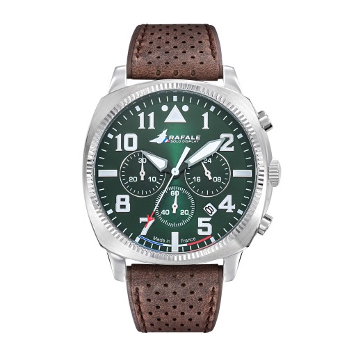 Montre Rafale Solo Display - Cadran Vert et Bracelet Cuir Marron
