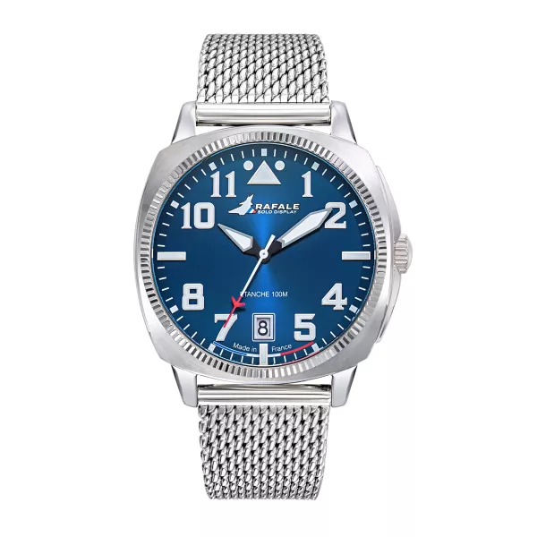 Montre Rafale Solo Display Coach - Cadran Bleu et Bracelet Acier maille milanaise