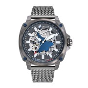Montre automatique Rafale Solo Display Pilote Bleu - Cadran Acier et Bracelet Acier maille milanaise