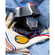 Précommande - Coffret Athos - Montre Automatique Cadran Bleu Bracelet Cuir Bleu - Patrouille de France