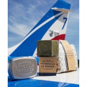 Savon de Marseille vert 100g. Boite Métal  PAF- Patrouille de France x Marius Fabre