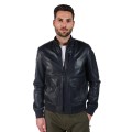 Veste en cuir Bleu Marine Furtif Napoli - Redskins x Patrouille de France