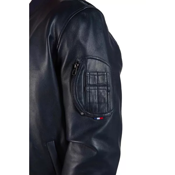 Blouson en Cuir Bleu Marine Faucon Paloma - Redskins x Patrouille de France