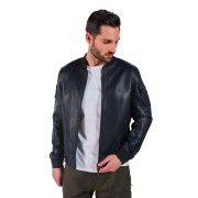 Blouson en Cuir Bleu Marine Faucon Paloma - Redskins x Patrouille de France