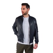 Blouson en Cuir Bleu Marine Faucon Paloma - Redskins x Patrouille de France