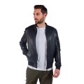 Blouson en Cuir Bleu Marine Faucon Paloma - Redskins x Patrouille de France