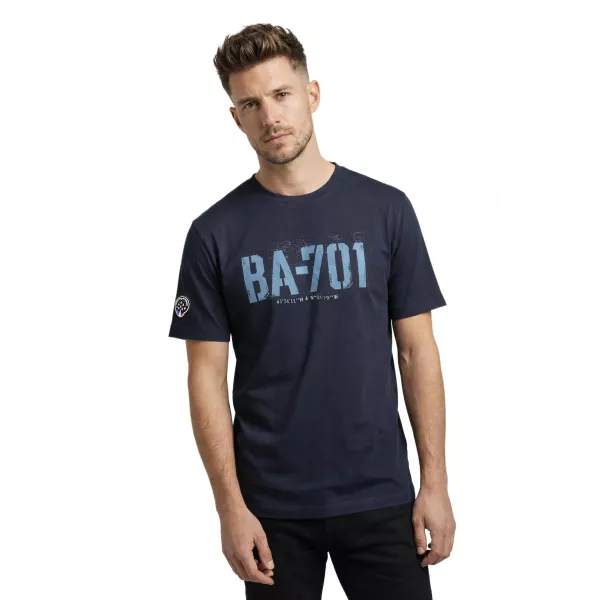 T-shirt Bleu Marine BA-701 Mercerise - Redskins x Patrouille de France