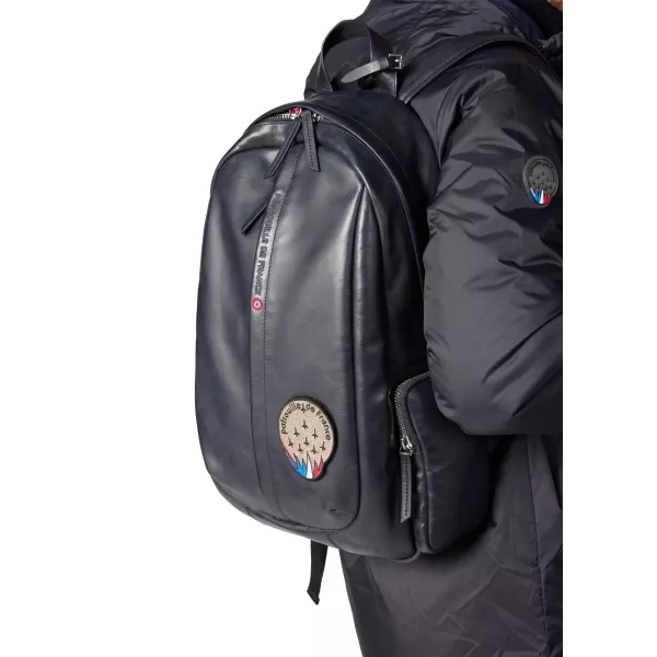 Sac à dos en cuir Bleu Marine Para Spider - Redskins x Patrouille de France
